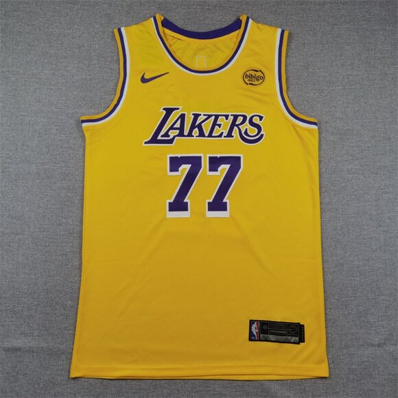 Mens Youths Kids Luka Doncic Yellow Stitched Jersey